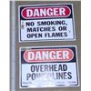 Image 1 : 2 Danger Signs. Overhead Lines and No Smoking