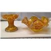 Image 3 : 2 pcs. Carnival Glass Punch Bowl