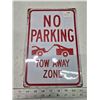 Image 1 : "No Parking" tin sign - 12"x8"