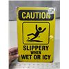 Image 2 : "Caution" tin sign - 12"x8"