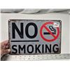 Image 2 : "No Smoking" tin sign - 12"x8"
