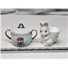 Image 1 : Vintage Bunny egg cup & Japan sugar bowl
