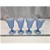 Image 1 : 4 Vintage frosted blue glass sundae cups - no chips!
