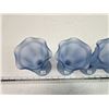 Image 2 : 4 Vintage frosted blue glass sundae cups - no chips!