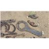 Image 6 : Bucket of some horseshoes and antique wrenches