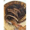 Image 9 : Bucket of some horseshoes and antique wrenches