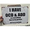 Image 2 : 2 - 8x11" tin signs - "Winchester" & "OCD"