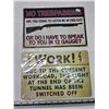 Image 1 : 2 - 8x11" tin signs - "12 gauge" & "Work"