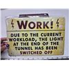 Image 2 : 2 - 8x11" tin signs - "12 gauge" & "Work"