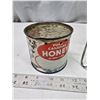 Image 3 : Vintage sifter/colander w/ stand and roller & Vintage honey tin