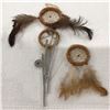 Image 3 : Hand made leather and feather dream catcher wind chime. 20" long