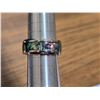 Image 3 : New Men's size 8, stainless steel ring, w/ blue/green accent