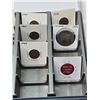 Image 2 : Vintage Smith/Victor metal coin box, w/ assorted coins/tokens