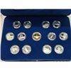 Image 3 : 1992 Canadian 125th anniversary coin set - 12 Sterling silver 25 cent coins & Loonie - in blue velve