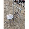 Image 2 : Vintage welding cart & Small metal shop stool