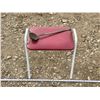 Image 1 : Red step stool & Hand forged metal ladle