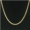 Image 4 : Italian 14k Gold 4.65mm 16" Polished Fancy Flat Herringbone Link Chain Necklace