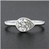 Image 3 : NEW Platinum GIA 1.06 ctw Pear Sideways Bezel Diamond Solitaire Engagement Ring