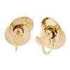 Image 5 : Vintage Retro Krementz 14K Gold 4.5mm Pearl Grooved Fluted Interlocking Earrings