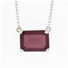 Image 2 : NEW 14k White Gold 1.50 ctw Rectangular Step Cut Garnet Solitaire Pendant Neckla