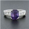 Image 2 : Platinum 2.83 ctw GIA Cushion Ceylon Purple Sapphire & Diamond Engagement Ring