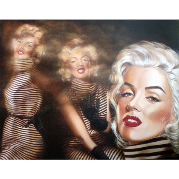 Narilyn in Striped Dress ORIGINAL by Margaret Korona