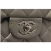 Image 5 : Chanel Grey Leather Large Double Flap Shoulder Bag