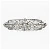 Image 1 : Antique Art Deco 10k White Gold 0.15 ctw Round Diamond Foliage Filigree Brooch P
