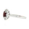 Image 7 : Platinum 1.35 ctw GIA BURMA NO HEAT Cushion VIVID RED Spinel Diamond Halo Ring