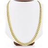 Image 1 : Italian 14k Gold 7mm Cuban Curb Link Dotted Texture Polished 20 Chain Necklace