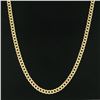 Image 4 : Italian 14k Gold 7mm Cuban Curb Link Dotted Texture Polished 20 Chain Necklace