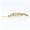 Image 6 : Vintage 14K Yellow Gold Long Textured 1.68 ctw Red Garnet Feather Leaf Brooch Pi