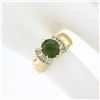 Image 3 : 14k Yellow Gold Oval Prong Peridot Tapered Baguette Diamond Side Engagement Ring