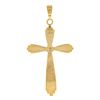 Image 4 : Vintage 14k Yellow Gold 0.03 ctw Diamond Grooved Polished Finish Cross Pendant