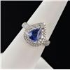 Image 1 : 1.55 ctw Blue Sapphire and 0.62 ctw Diamond Platinum Ring (GIA CERTIFIED)