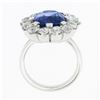 Image 9 : New Platinum AGL Ceylon NO HEAT Old Cut Sapphire Old Mine Diamond Large Ring