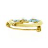 Image 5 : Antique Art Nouveau 14k Gold Crescent Moon Blue Enamel Seed Pearl Flowers Brooch