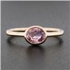 Image 3 : NEW 14k Rose Gold 1.01 ctw Oval GIA NO HEAT Pink Sapphire Bezel Set Solitaire Ri