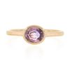 Image 5 : NEW 14k Rose Gold 1.01 ctw Oval GIA NO HEAT Pink Sapphire Bezel Set Solitaire Ri