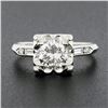 Image 2 : Vintage 14k White Gold Illusion Prong Old Transitional Diamond Engagement Ring
