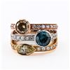 Image 1 : 2.81 ctw Fancy Light Yellow, Blue and Brown CENTER Diamond 14K Yellow, White and