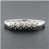 Image 2 : Vintage 18k White Gold 0.05 ctw Round Pave Diamond Stackable Wedding Band Ring