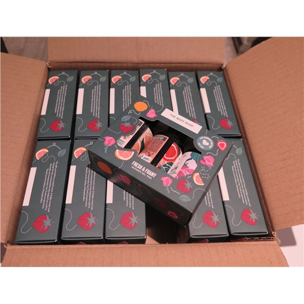 Qty 12 Boxes The Body Shop Fresh & Foamy Shower Gel Trio