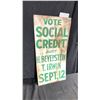 Image 2 : HISTORIC VANCOUVER/BURNABY DOUBLE SIDED 27" X 15" DRAKES DRIVE IN/VOTE SOCIAL CREDIT METAL SIGN