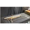 Image 1 : 40" AND 31" VINTAGE HORSE DRAWN TONGUES WITH 2 BRANDING IRONS