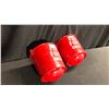 Image 2 : 2 RED CONVEX BOTTOM FIRE BUCKETS 14" X 12"