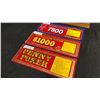 Image 2 : 4 ASSORTED GLASS GAME SIGNS WITH WOODEN HOLDER