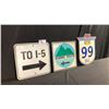 Image 1 : 3 ASSORTED METAL HIGHWAY SIGNS