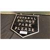 Image 2 : FUNERAL PARLOR 4' X 19" WOODEN SIGN AND METAL 12" X 14" DOUBLE SIDED PARKING SIGN