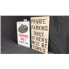 Image 2 : METAL 2' X 18" AND 16" X 27" WOODEN PARKING SIGNS